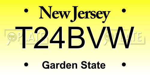 T24BVW New Jersey License Plate