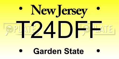 T24DFF New Jersey License Plate