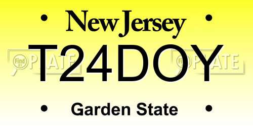 T24DOY New Jersey License Plate