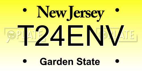 T24ENV New Jersey License Plate