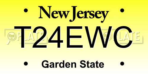 T24EWC New Jersey License Plate