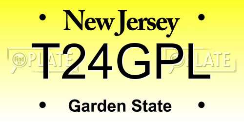 T24GPL New Jersey License Plate