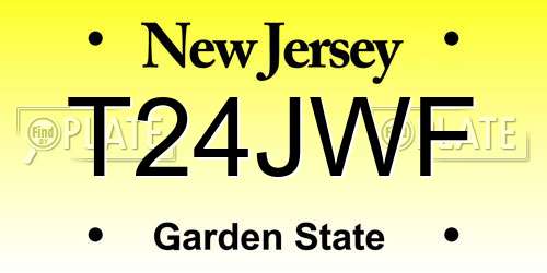 T24JWF New Jersey License Plate