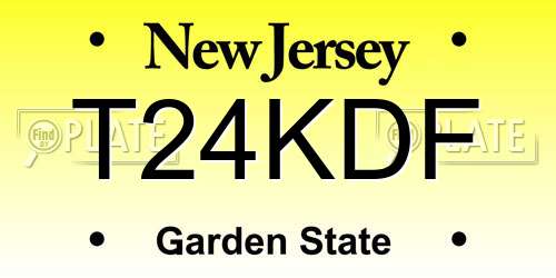 T24KDF New Jersey License Plate
