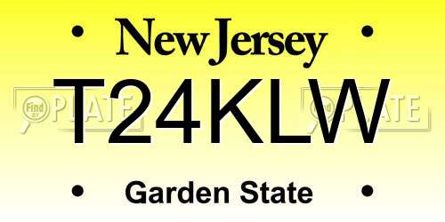 T24KLW New Jersey License Plate