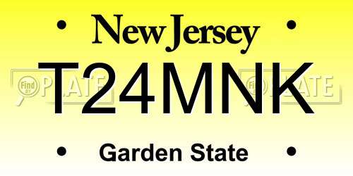 T24MNK New Jersey License Plate