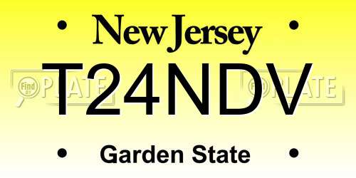 T24NDV New Jersey License Plate