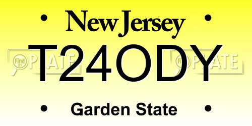 T24ODY New Jersey License Plate