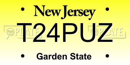 T24PUZ New Jersey License Plate