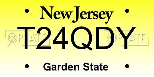 T24QDY New Jersey License Plate