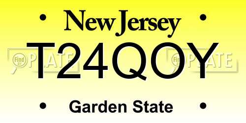 T24QOY New Jersey License Plate