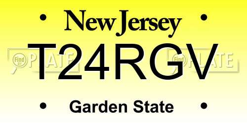 T24RGV New Jersey License Plate