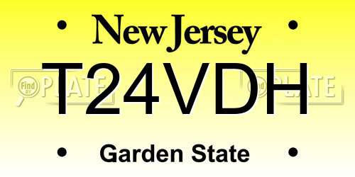 T24VDH New Jersey License Plate