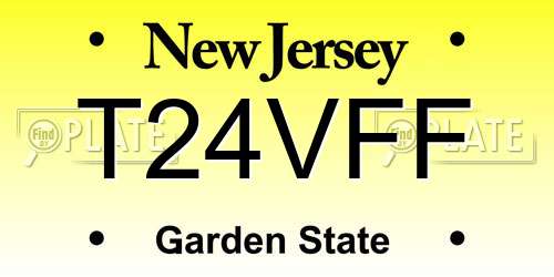 T24VFF New Jersey License Plate