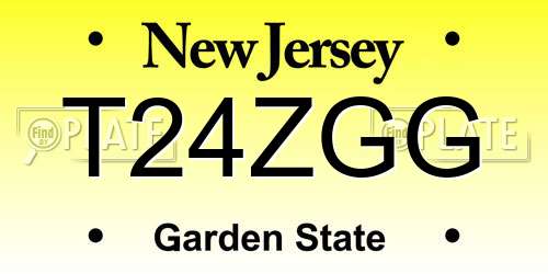 T24ZGG New Jersey License Plate