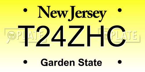 T24ZHC New Jersey License Plate