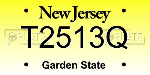 T2513Q New Jersey License Plate
