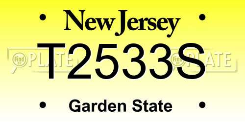 T2533S New Jersey License Plate