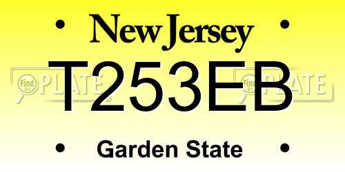 T253EB New Jersey License Plate