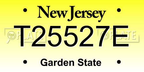 T25527E New Jersey License Plate
