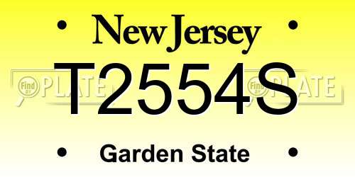 T2554S New Jersey License Plate