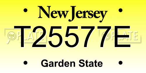 T25577E New Jersey License Plate