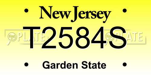 T2584S New Jersey License Plate