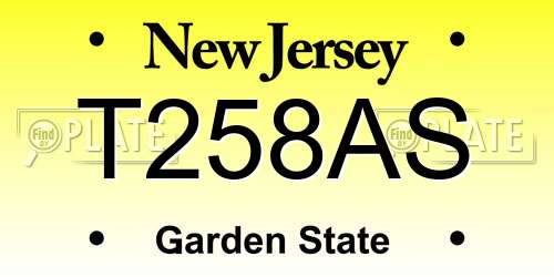 T258AS New Jersey License Plate