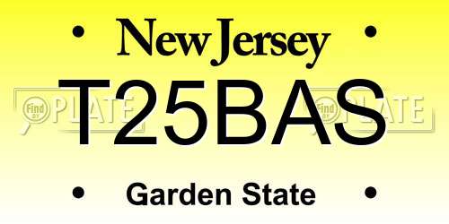 T25BAS New Jersey License Plate