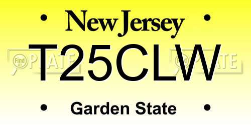 T25CLW New Jersey License Plate