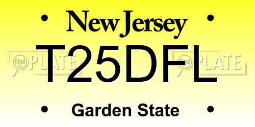 T25DFL New Jersey License Plate