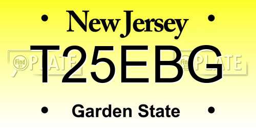 T25EBG New Jersey License Plate