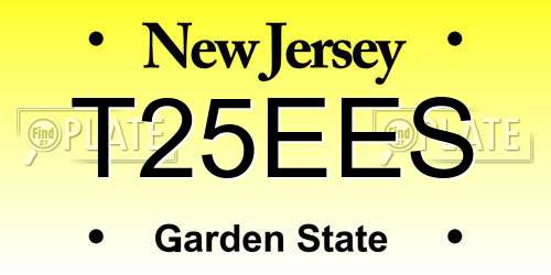 T25EES New Jersey License Plate