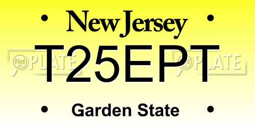 T25EPT New Jersey License Plate