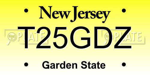 T25GDZ New Jersey License Plate