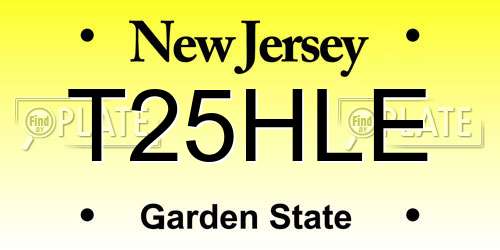 T25HLE New Jersey License Plate