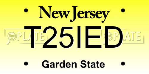 T25IED New Jersey License Plate