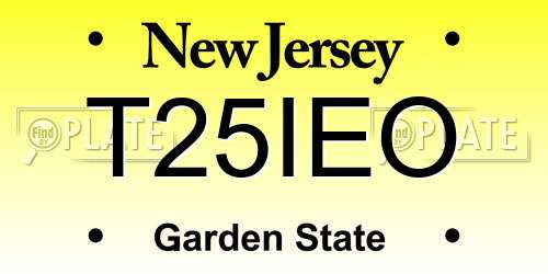 T25IEO New Jersey License Plate