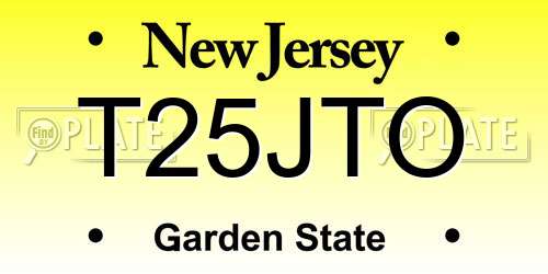 T25JTO New Jersey License Plate