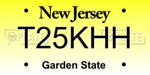 T25KHH New Jersey License Plate