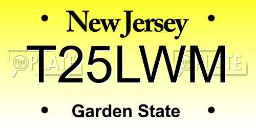 T25LWM New Jersey License Plate