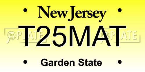 T25MAT New Jersey License Plate
