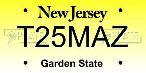 T25MAZ New Jersey License Plate