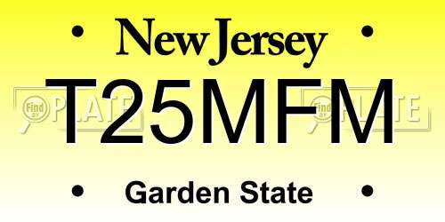 T25MFM New Jersey License Plate