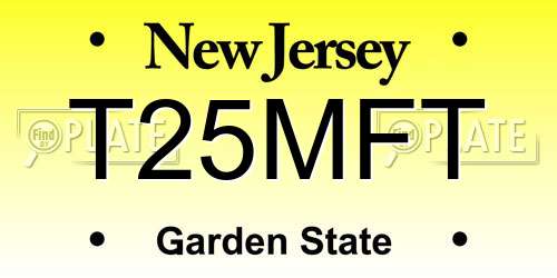 T25MFT New Jersey License Plate