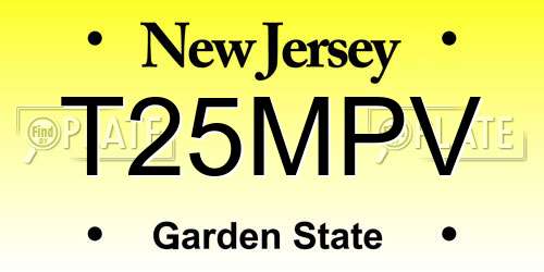 T25MPV New Jersey License Plate