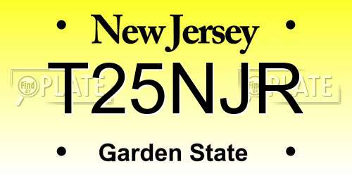 T25NJR New Jersey License Plate