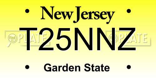 T25NNZ New Jersey License Plate