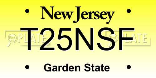 T25NSF New Jersey License Plate