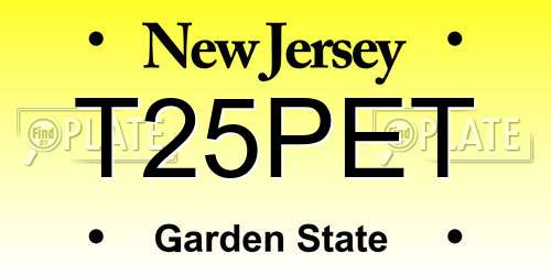 T25PET New Jersey License Plate